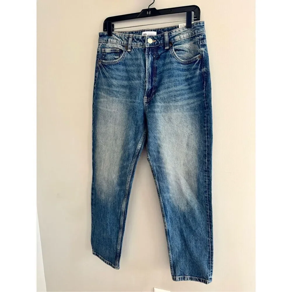 Zara Comfort Mom Fit High-Rise Ankle Length Denim Jeans Women’s 10